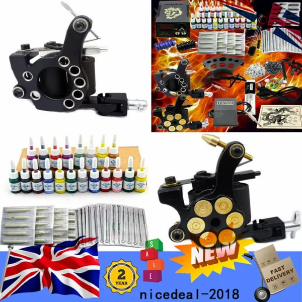 Tattoo Gun Kit for Beginners Professional Complete Tatoo Kit 2 Machine Gun 50 Needles 20 Inks Power Supply Tattoo Machine Kit (Type B) Tattoo Gun Kit for Beginners Professional Complete Tatoo Kit 2 Machine Gun 50 Needles 20 Inks Power Supply Tattoo Machine Kit (Type B)
