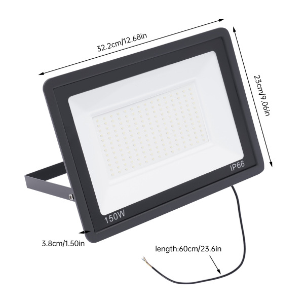 2 Pack 150W LED Flood Light Outdoor12000LM Super Bright Outdoor Security Lights IP66 Waterproof 6200K Daylight White Floodlight for Yard