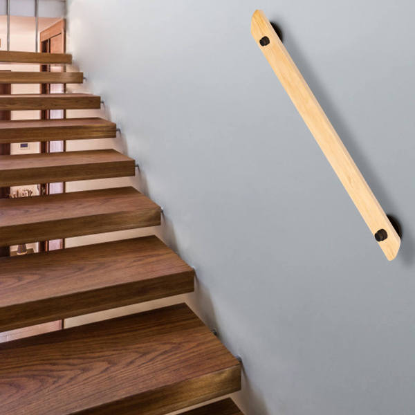 3.3ft Wooden Handrails for Stairs 100cm Staircase Railings Wall Mounted Non-Slip Grab Bar Handrail for Home Indoor Lofts Steps Decking Stairs Solid Wood