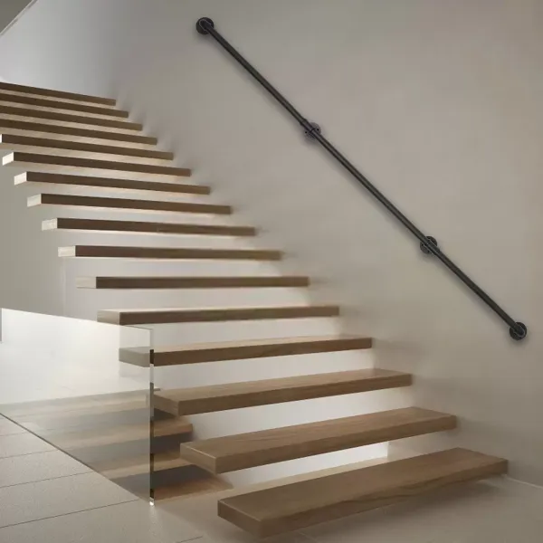 Pipe Handrail, Metal Sturdy Load-Bearing Capacity (12 Feet, 3 Section)