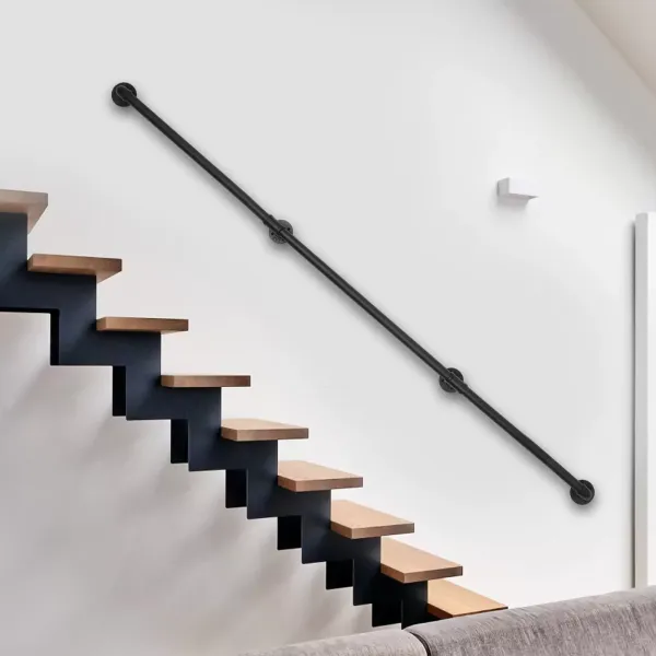 Pipe Handrail, Metal Sturdy Load-Bearing Capacity (12 Feet, 3 Section)