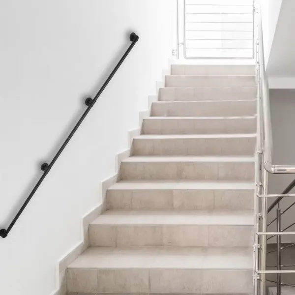 Pipe Handrail, Metal Sturdy Load-Bearing Capacity (12 Feet, 3 Section)