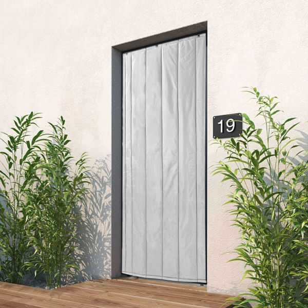 31.5*83In Thermal Insulated Door Curtain Heavy Duty Cold Protection Door Screen (Gray)