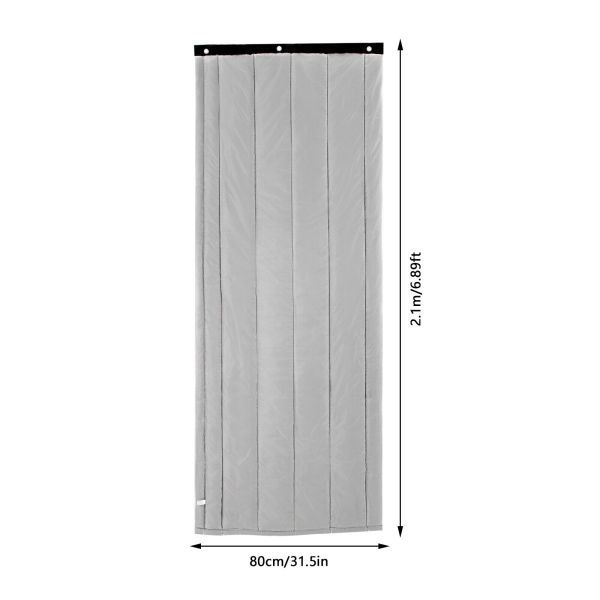 31.5*83In Thermal Insulated Door Curtain Heavy Duty Cold Protection Door Screen (Gray)