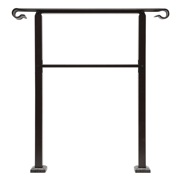 Handrails for Outdoor, Staircase Handrail, 3-Step Handrail Dark Brown