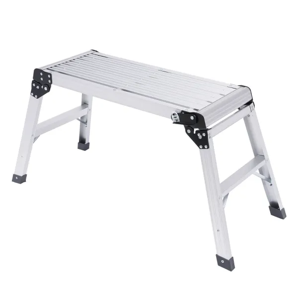 Aluminium Alloy Platform Drywall Step Up Folding Work Bench Stool Ladder 330lbs Heavy Duty