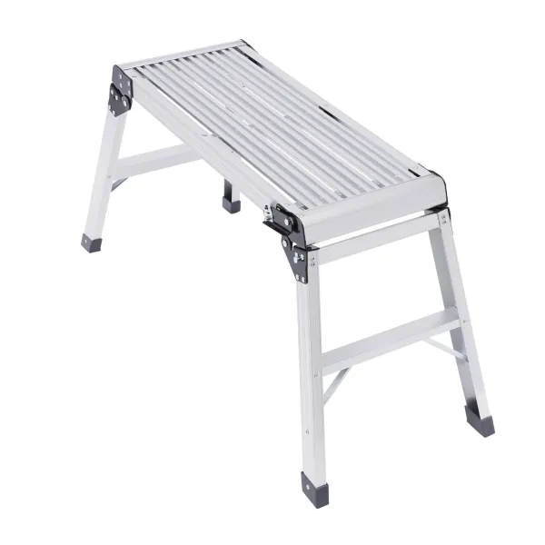 Aluminium Alloy Platform Drywall Step Up Folding Work Bench Stool Ladder 330lbs Heavy Duty