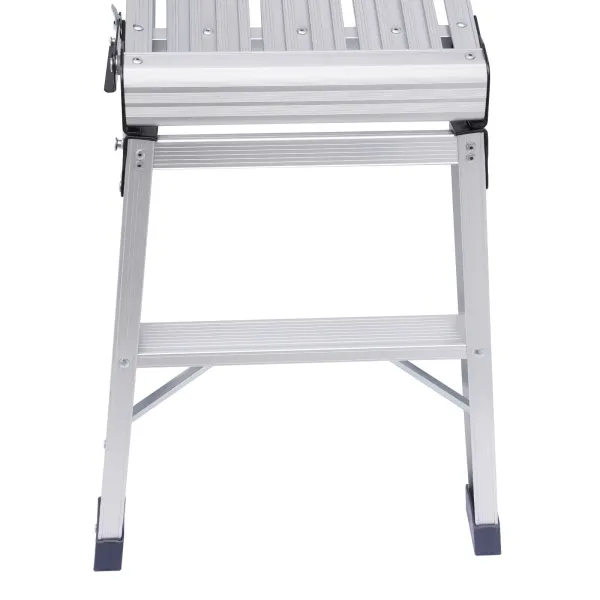 Aluminium Alloy Platform Drywall Step Up Folding Work Bench Stool Ladder 330lbs Heavy Duty