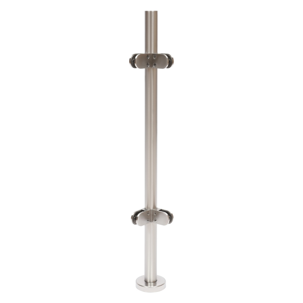 90cm 304 Stainless Steel Balustrade Posts with Glass Clamps and Rubbers,Railing Fence Pole Handrail