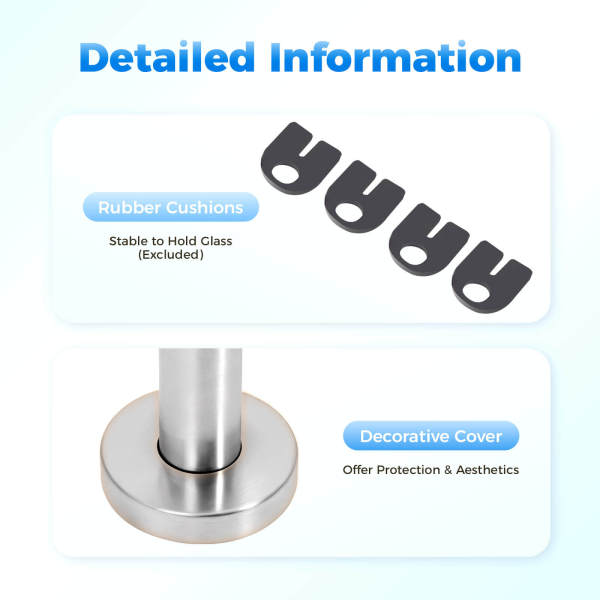 90cm Glass Balustrade Balusters Handrail 304 Stainless Steel Balustrade Posts Flower Landing Baluster with Glass Clamps