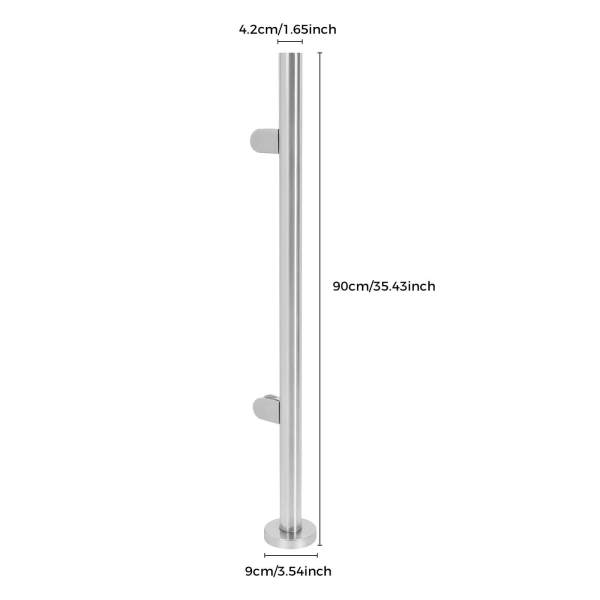 90cm Glass Balustrade Balusters Handrail 304 Stainless Steel Balustrade Posts Flower Landing Baluster with Glass Clamps