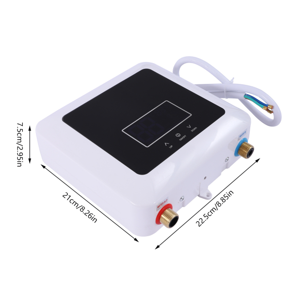 Mini Electric Water Heater 7500W Electric Water Heater with Remote Control Tankless Hot Water Heater with LCD Display