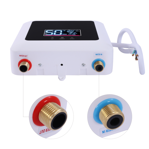 Mini Electric Water Heater 7500W Electric Water Heater with Remote Control Tankless Hot Water Heater with LCD Display