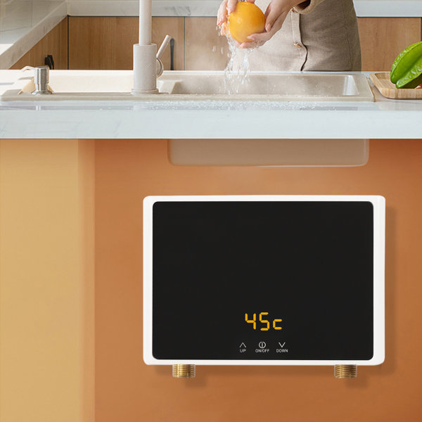 5500W Instant Tankless Hot Water Heater with LCD Display Mini Electric Water Heater for Sink  for Kitchen Bathroom Washing