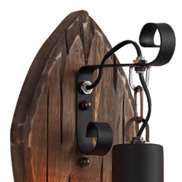 220V Industrial Wood Wall Light, Indoor Retro Wall Lamp - 2-in-1 Design, E27 Socket, Stepless Dimming