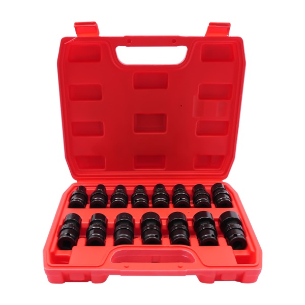 8-22mm Universal Joint Socket Set, 15-Piece 3/8" Socket Set, Swivel Socket Set