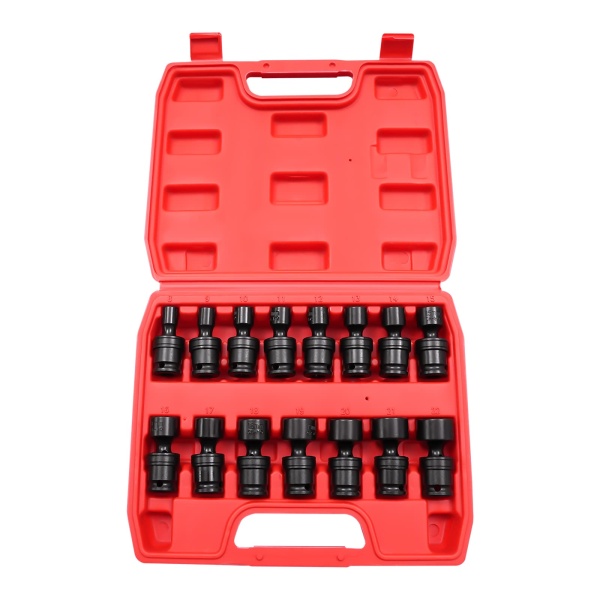 8-22mm Universal Joint Socket Set, 15-Piece 3/8" Socket Set, Swivel Socket Set