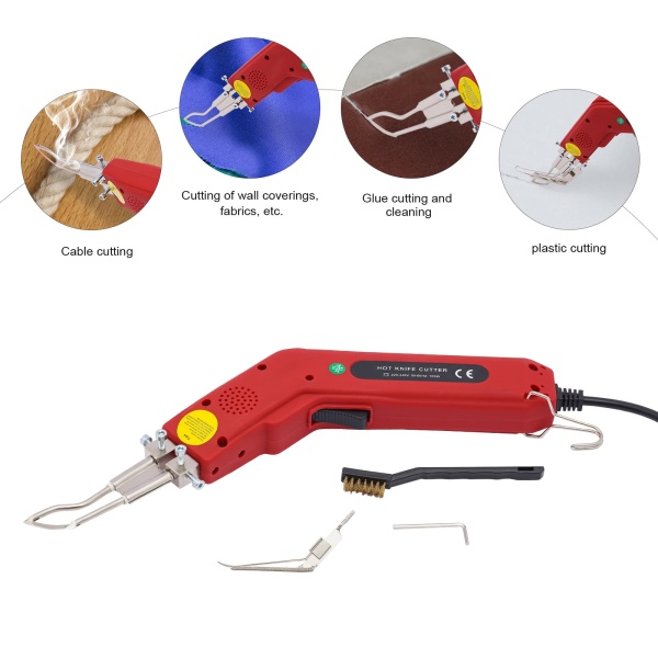 100W Rope Cutter Fabric Cutter, Pro Electric Hot Cutter Heat Sealer with Cutting Tool Kit, with Blades & Accessories