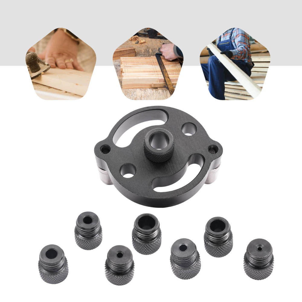 Self-Centering Drill Guide Set, Dowel Drill Guide with 7 Drill Bushings ...
