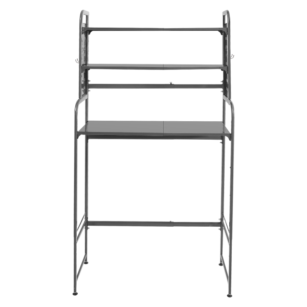Adjustable Laundry Room Shelf, Expandable Over Toilet Washing Machine and Dryer Storage Rack, Laundry Room Storage and Organizer Standing Shelf