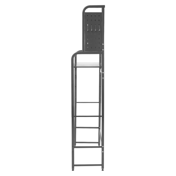 Adjustable Laundry Room Shelf, Expandable Over Toilet Washing Machine and Dryer Storage Rack, Laundry Room Storage and Organizer Standing Shelf