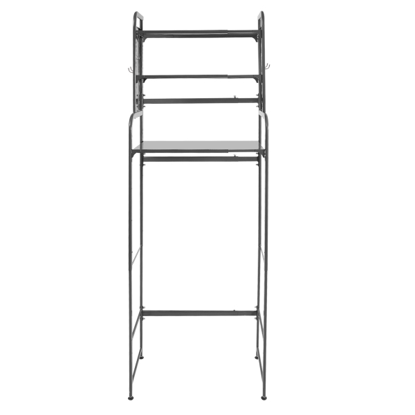 Adjustable Laundry Room Shelf, Expandable Over Toilet Washing Machine and Dryer Storage Rack, Laundry Room Storage and Organizer Standing Shelf