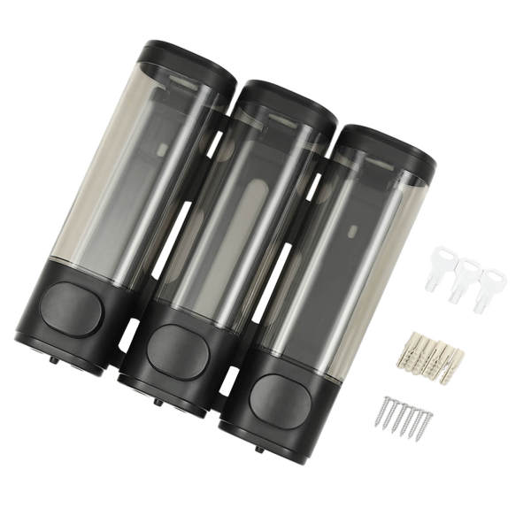 ABS Built in Sink Soap Dispenser, Shampoo and Conditioner Dispenser, Three-Head Soap Dispenser