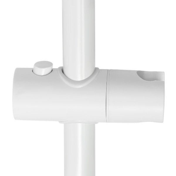 Four-speed hot and cold rain shower set, four water outlets, adjustable in height, white