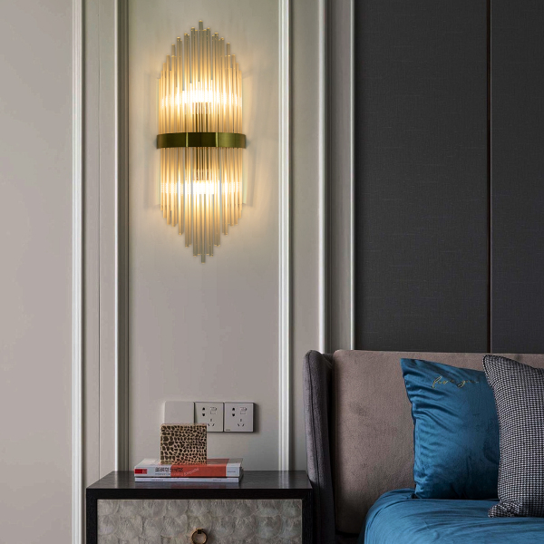 Crystal Wall Lamp C Gold - Bulb Not Included for kitchen, hallway, living room, bedroom