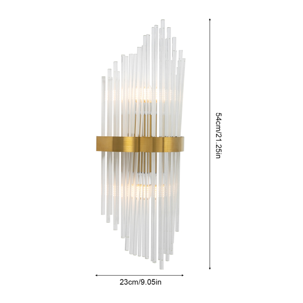 Crystal Wall Lamp C Gold - Bulb Not Included for kitchen, hallway, living room, bedroom