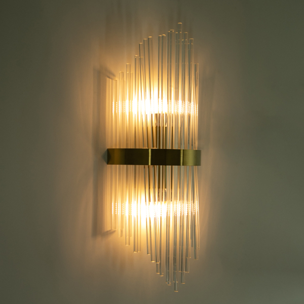 Crystal Wall Lamp C Gold - Bulb Not Included for kitchen, hallway, living room, bedroom