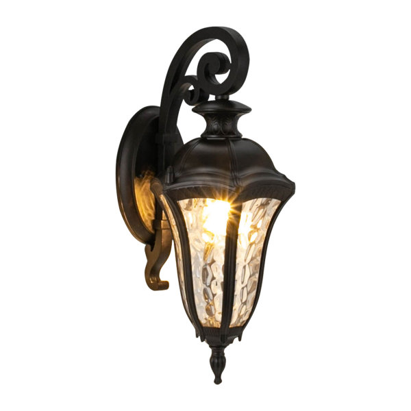 Outdoor Wall Lights Aluminum Black Wall Lantern Porch Light for Entryway Doorway, Coffee, Clear