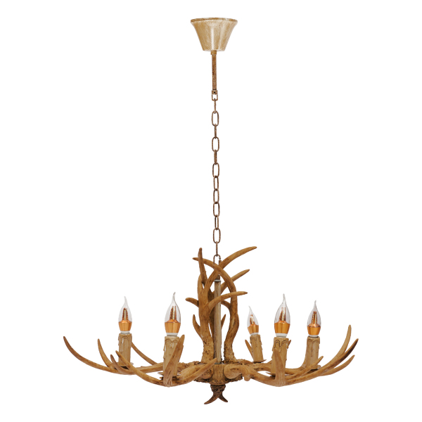 6 Head Rustic Antler Chandelier, Rustic Chandeliers Vintage Hanging Ceiling Lamp