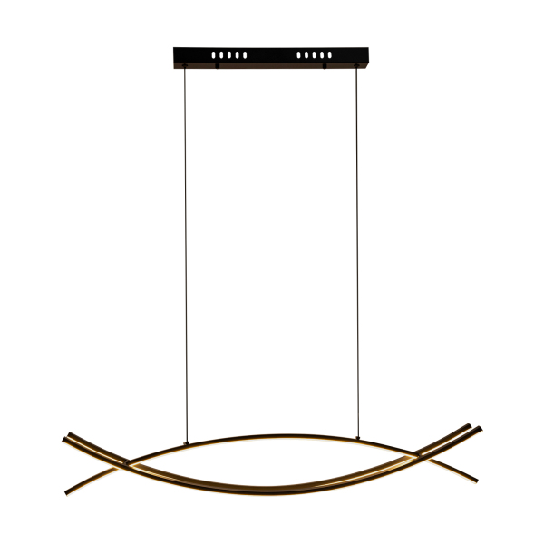 Minimalist Curved Line LED Chandelier, Linear Pendant Light, Dimmable LED Chandelier