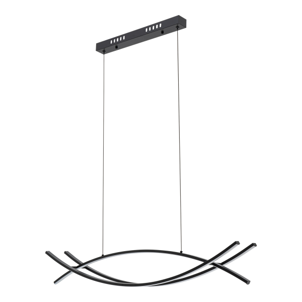 Minimalist Curved Line LED Chandelier, Linear Pendant Light, Dimmable LED Chandelier