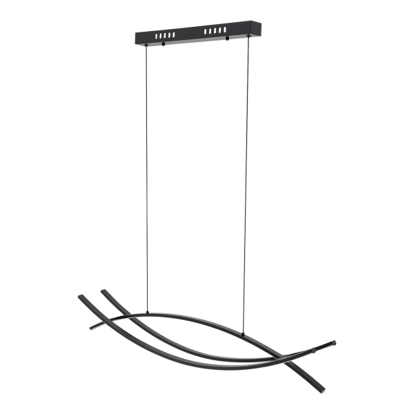 Minimalist Curved Line LED Chandelier, Linear Pendant Light, Dimmable LED Chandelier