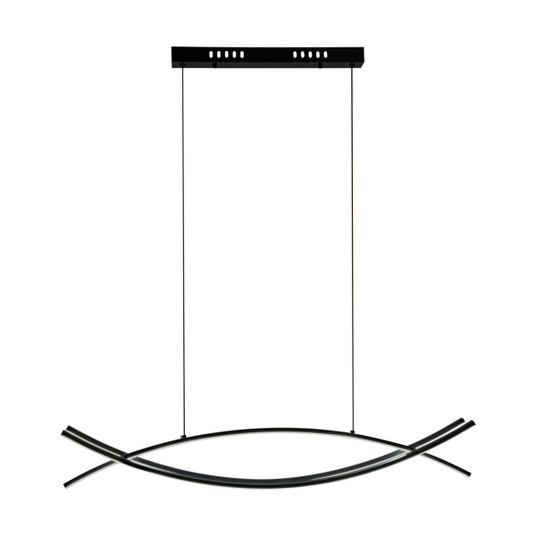 Minimalist Curved Line LED Chandelier, Linear Pendant Light, Dimmable LED Chandelier