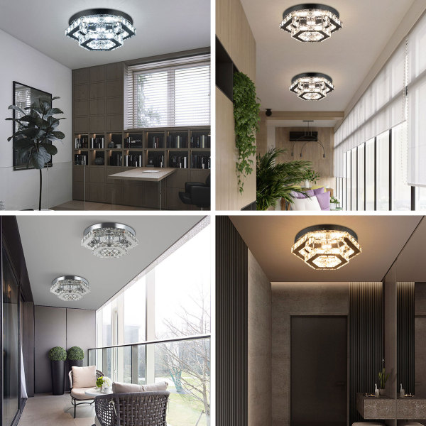 2 Tray Ceiling Light, Crystal Ceiling Light, Modern Crystal Ceiling Light