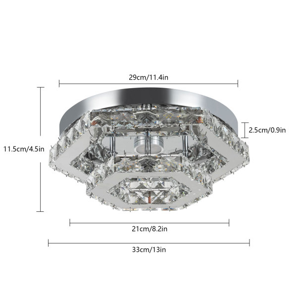 2 Tray Ceiling Light, Crystal Ceiling Light, Modern Crystal Ceiling Light