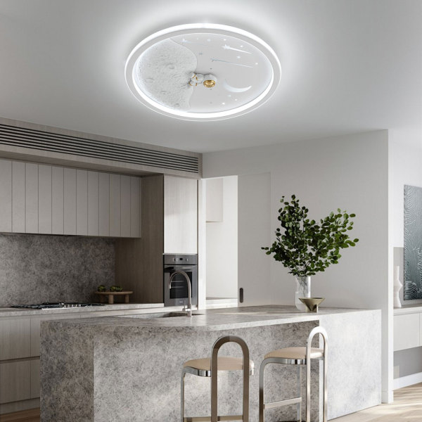 Ceiling Light, Dimmable Ceiling Light Fixture with Remote Control, Ceiling Lamp for Bedroom Kitchen（White）