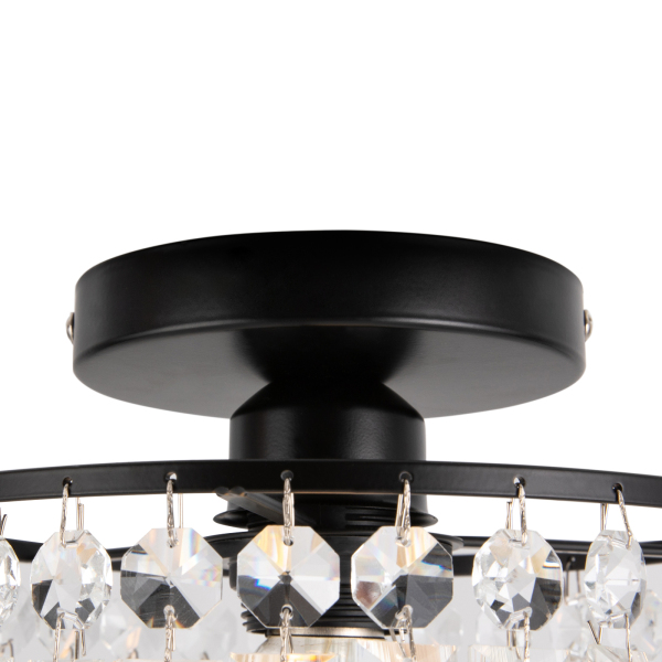 CNCEST Flush Mount Ceiling Light, Flush Mount Crystal Chandelier, Crystal Light Fixture