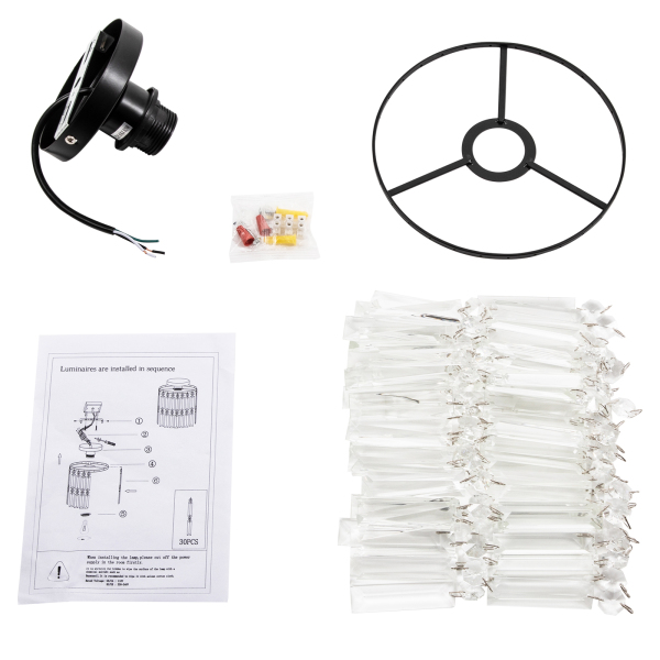 CNCEST Flush Mount Ceiling Light, Flush Mount Crystal Chandelier, Crystal Light Fixture