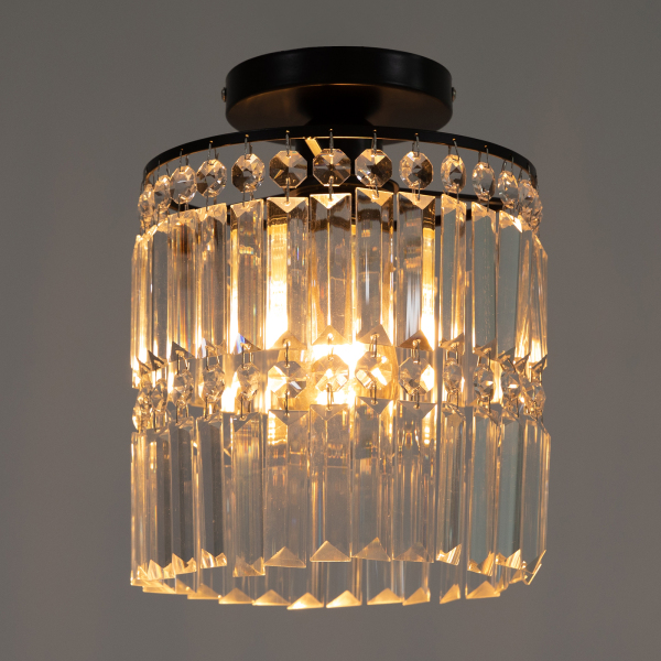 CNCEST Flush Mount Ceiling Light, Flush Mount Crystal Chandelier, Crystal Light Fixture