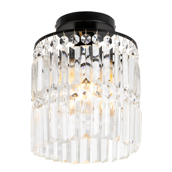 CNCEST Flush Mount Ceiling Light, Flush Mount Crystal Chandelier, Crystal Light Fixture