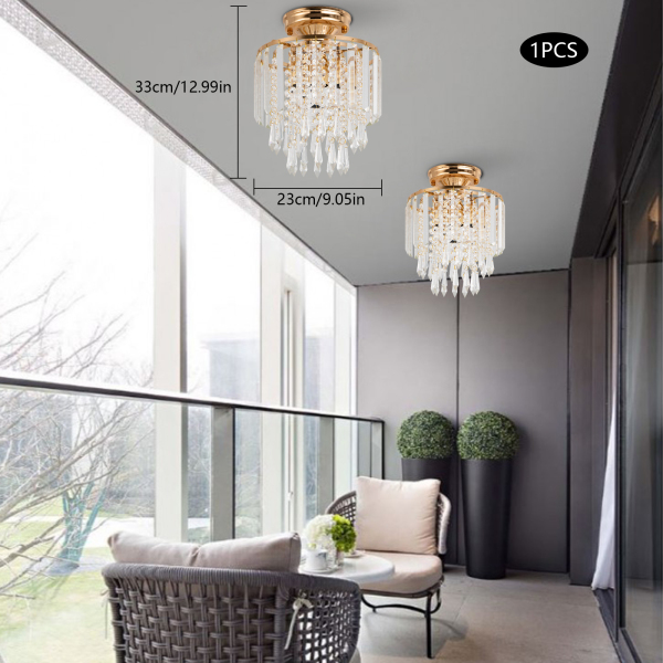 CNCEST Modern chandelier crystal light, crystal ceiling light, 3 levels crystal raindrop chandelier