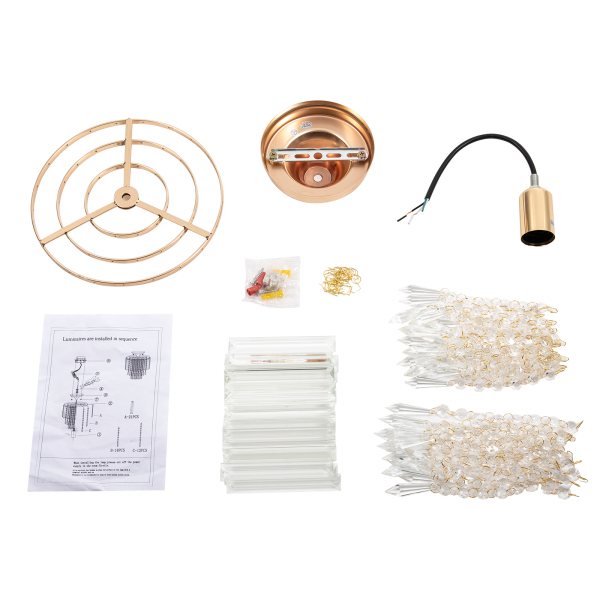 CNCEST Modern chandelier crystal light, crystal ceiling light, 3 levels crystal raindrop chandelier