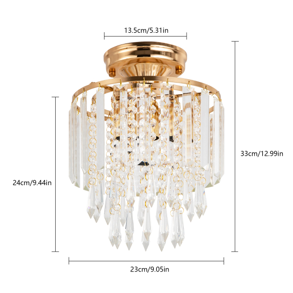 CNCEST Modern chandelier crystal light, crystal ceiling light, 3 levels crystal raindrop chandelier