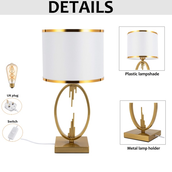 48cm Modern Table Lamp, Square Table Lamp, Table Desk Reading Light