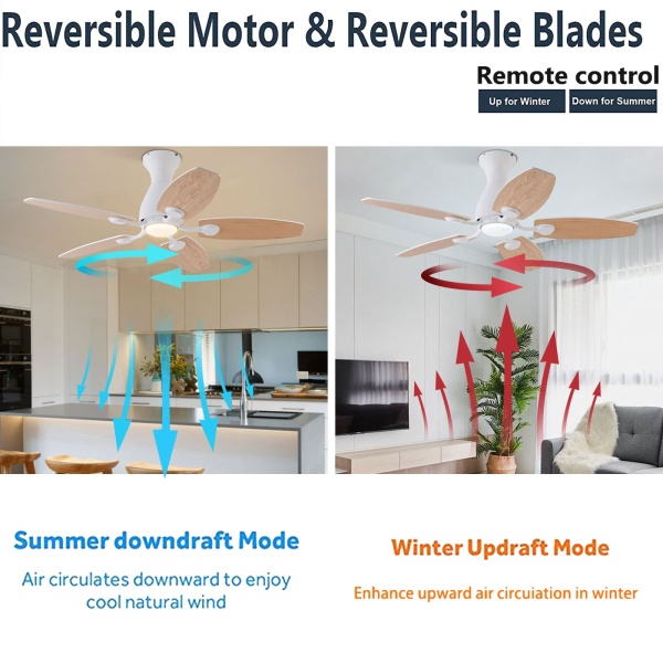 42 inches Ceiling Fan Chandelier, Ceiling Fan with Remote, Ceiling Fans with Lights and Remote Control（Light Wood）