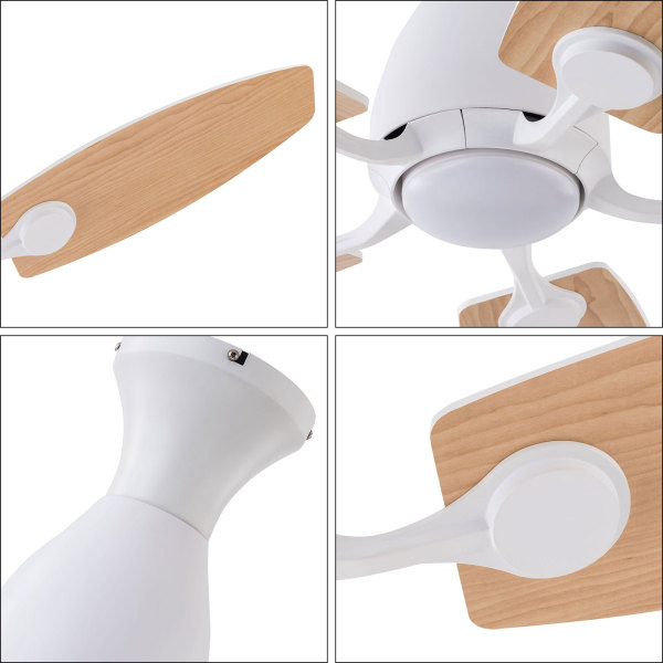 42 inches Ceiling Fan Chandelier, Ceiling Fan with Remote, Ceiling Fans with Lights and Remote Control（Light Wood）